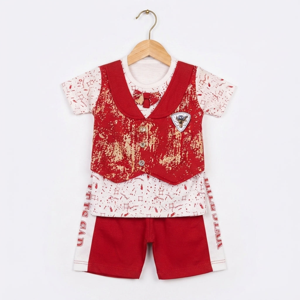 Boys red and white shirt and pant
