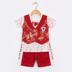 Boys red and white shirt and pant