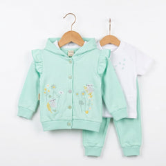Embroidered Girls 3 Piece Suit